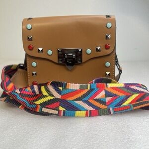 Borse in Pelle Crossbody Multicolor Strap Jewel Bag‎ Made In Italy